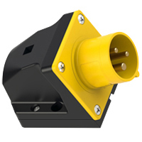 IEC 60309 Wall Mount Inlet Straight Type, IP44 Rated, 20 Amp 120 Volt, 4H, IEC 309